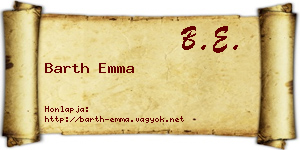 Barth Emma névjegykártya